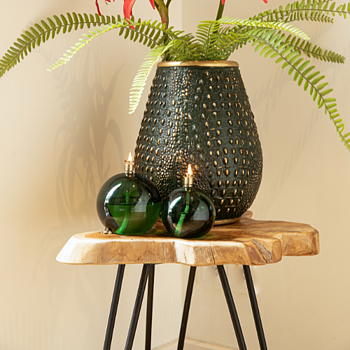 Peri Living Round Oil Lamp, Green Brass, M - 3