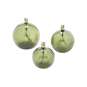 Oil Lamp Round Green Brass M - 2