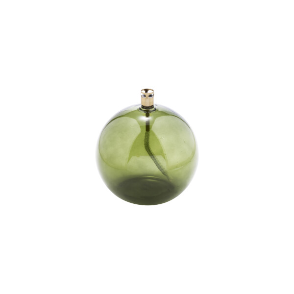 Oil Lamp Round Green Brass L