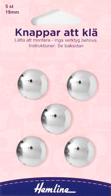 Knappformar 19mm Silver 5st