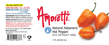 Habanero Hot Pepper, Amoretti Extract, 60 ml