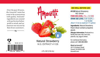 Strawberry, Amoretti Extract, 60 ml