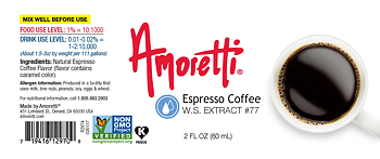Espresso Coffee, Amoretti Extract, 60 ml