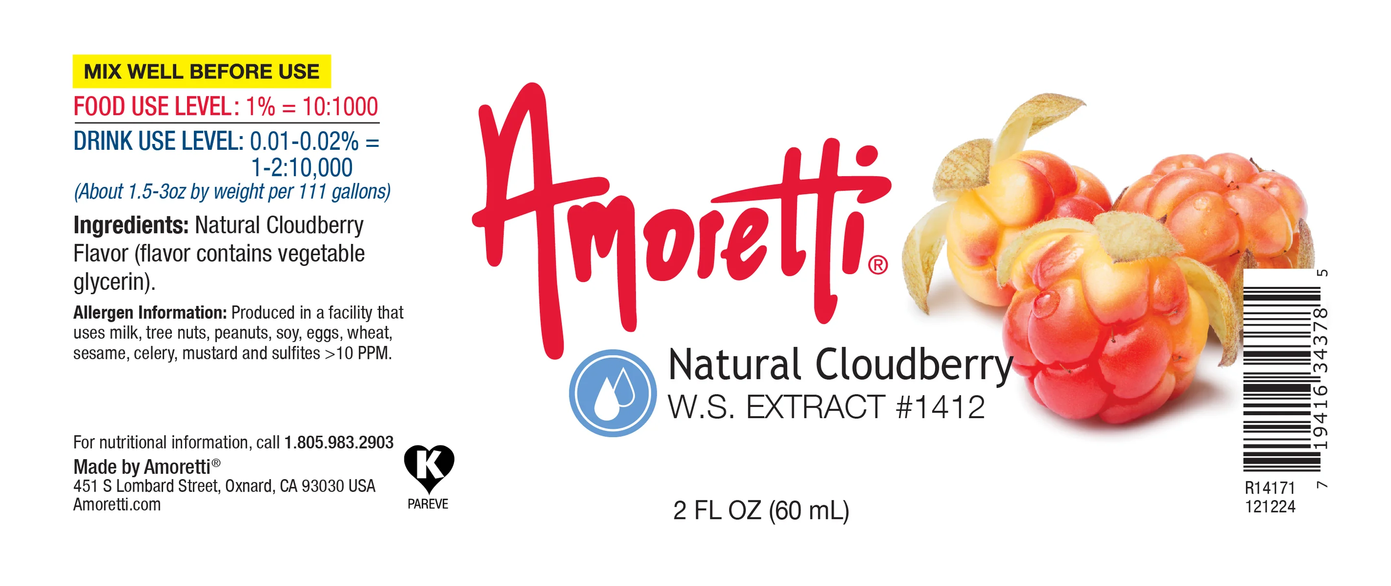 Cloudberry, Amoretti Extract, 60 ml - 2