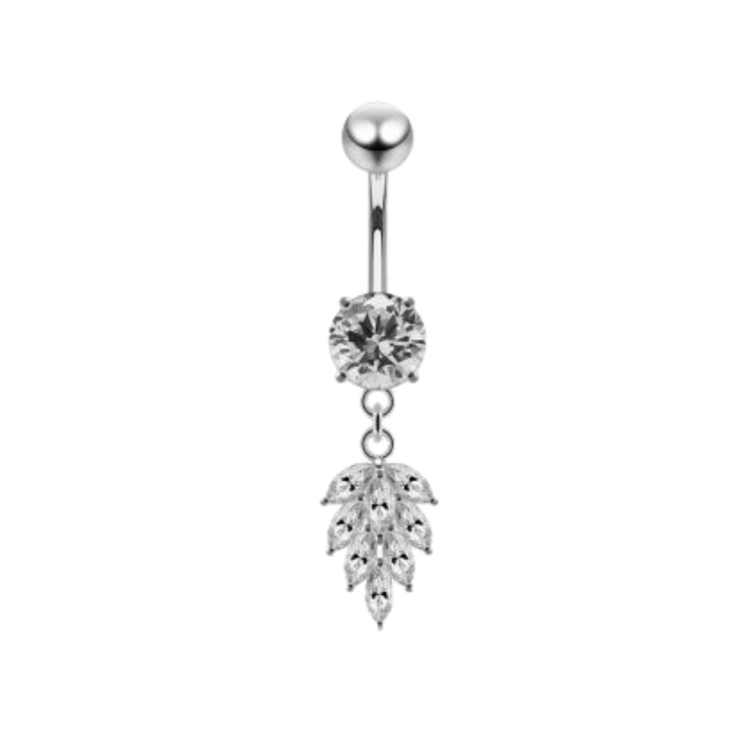 Belly button piercing - crystal with pendant