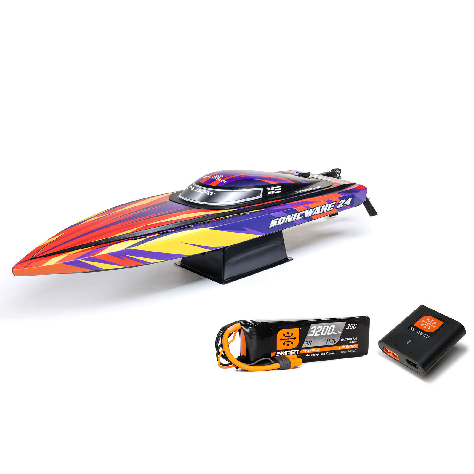 ProBoat Sonicwake 24" Self-Righting Brushless Deep-V RTR, Red - 2