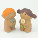Lisa Larson (Adam & Eva 1972) Boy and Girl Figurines (Small) 11 cm (2)