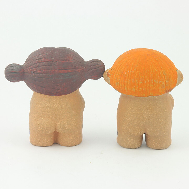 Lisa Larson (Adam & Eva 1972) Boy and Girl Figurines (Small) 11 cm (2)
