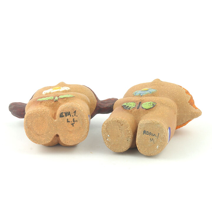 Lisa Larson (Adam & Eva 1972) Boy and Girl Figurines (Small) 11 cm (2)