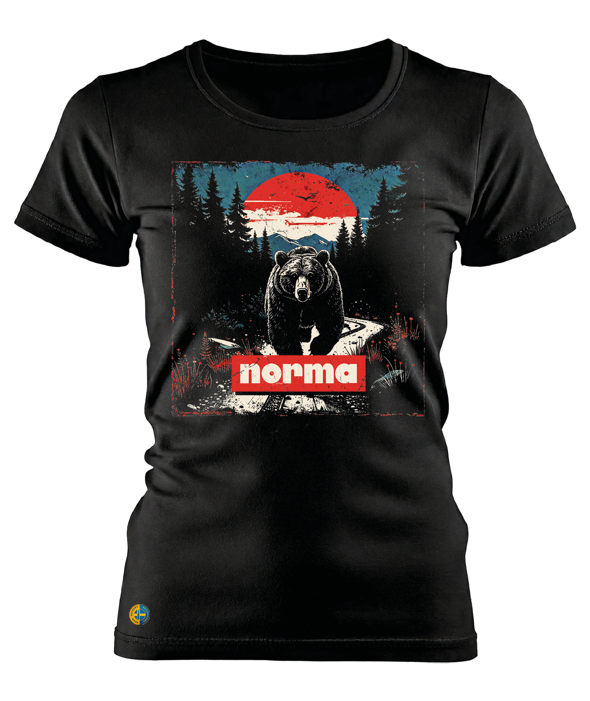 NORMA® retro bear attack women's t-shirt