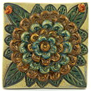 Heinz Preissler (1968) Quadratic Wall Plaque with Flower Motif 13 cm