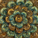 Heinz Preissler (1968) Quadratic Wall Plaque with Flower Motif 13 cm