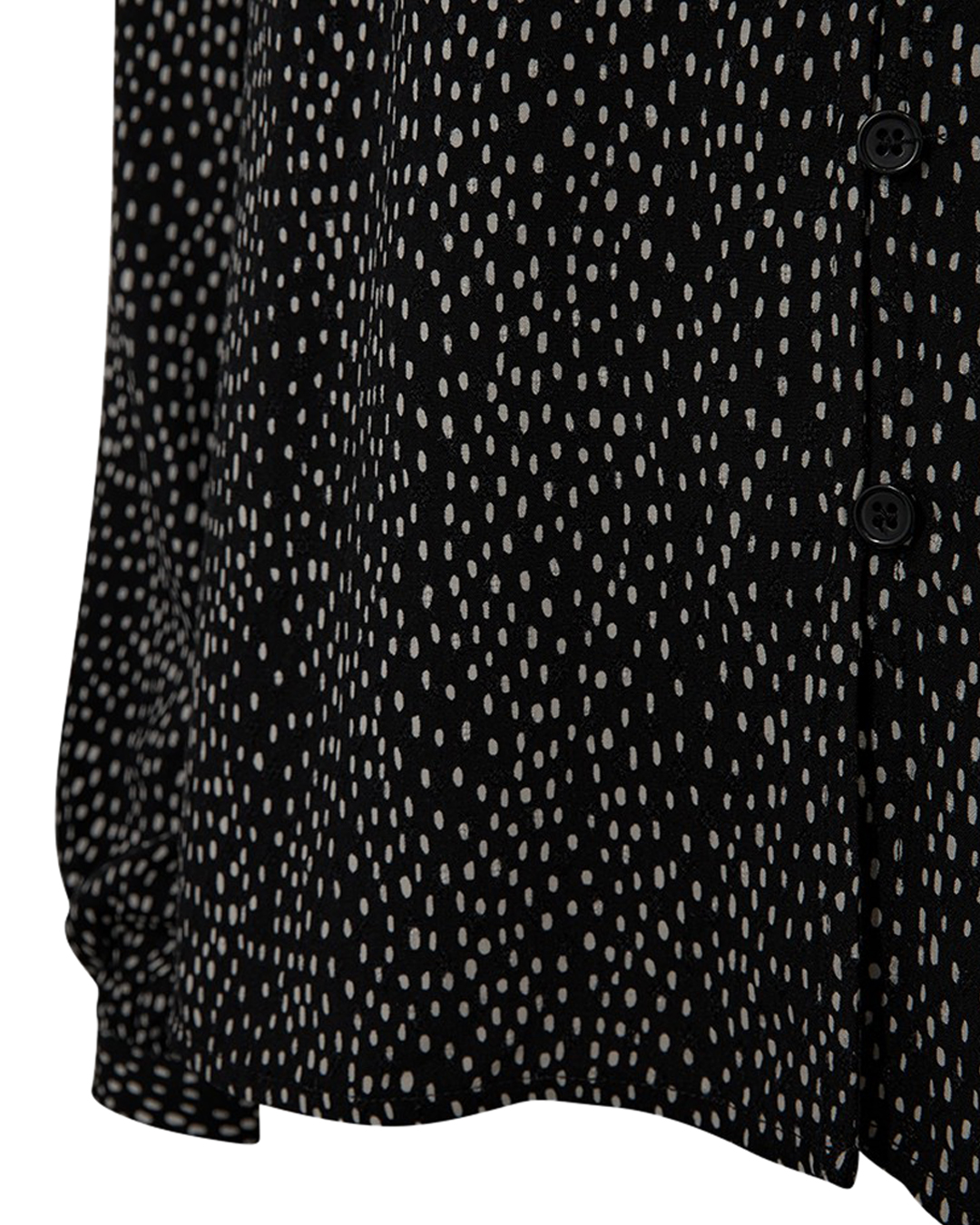 Blus Adney v-ringad prickig smock i kragen svart - 3