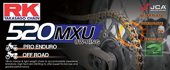 RK Chain 520 MXU Chain UW-Ring Heavy Duty Ultra Light