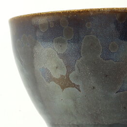 Isak Isaksson (2000s) Unique Chawan Bowl with Blue/Gray Glaze 12 cm #49