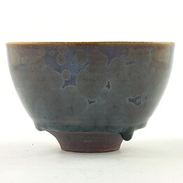 Isak Isaksson (2000s) Unique Chawan Bowl with Blue/Gray Glaze 12 cm #49