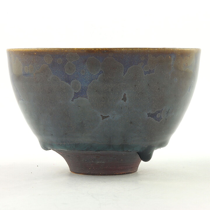 イサク・イサクソン  一点もの  青色/グレーのボウル  茶碗  (12cm)  2000年代  #49