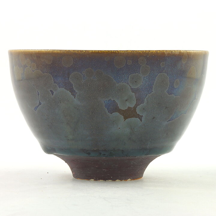 Isak Isaksson (2000s) Unique Chawan Bowl with Blue/Gray Glaze 12 cm #49