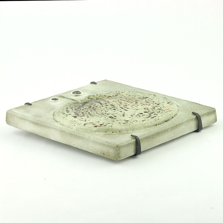 Sylvia Leuchovius (1960s) Gray Apple Studio Wall Plaque 19 cm (2) 