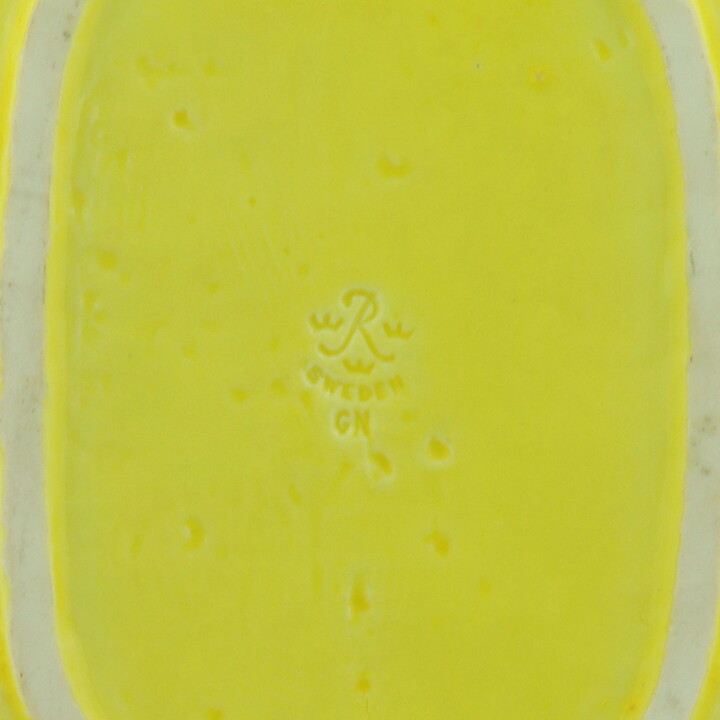 Gunnar Nylund (1950s) Yellow Dish with Plant Relief 24 cm