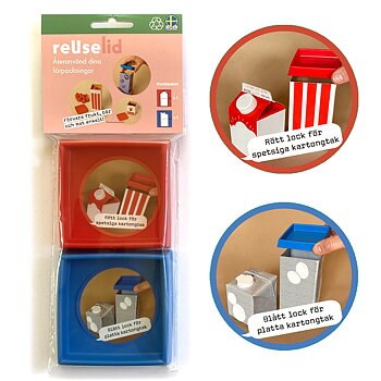 Reuselid Kombipaket rött och blått lock