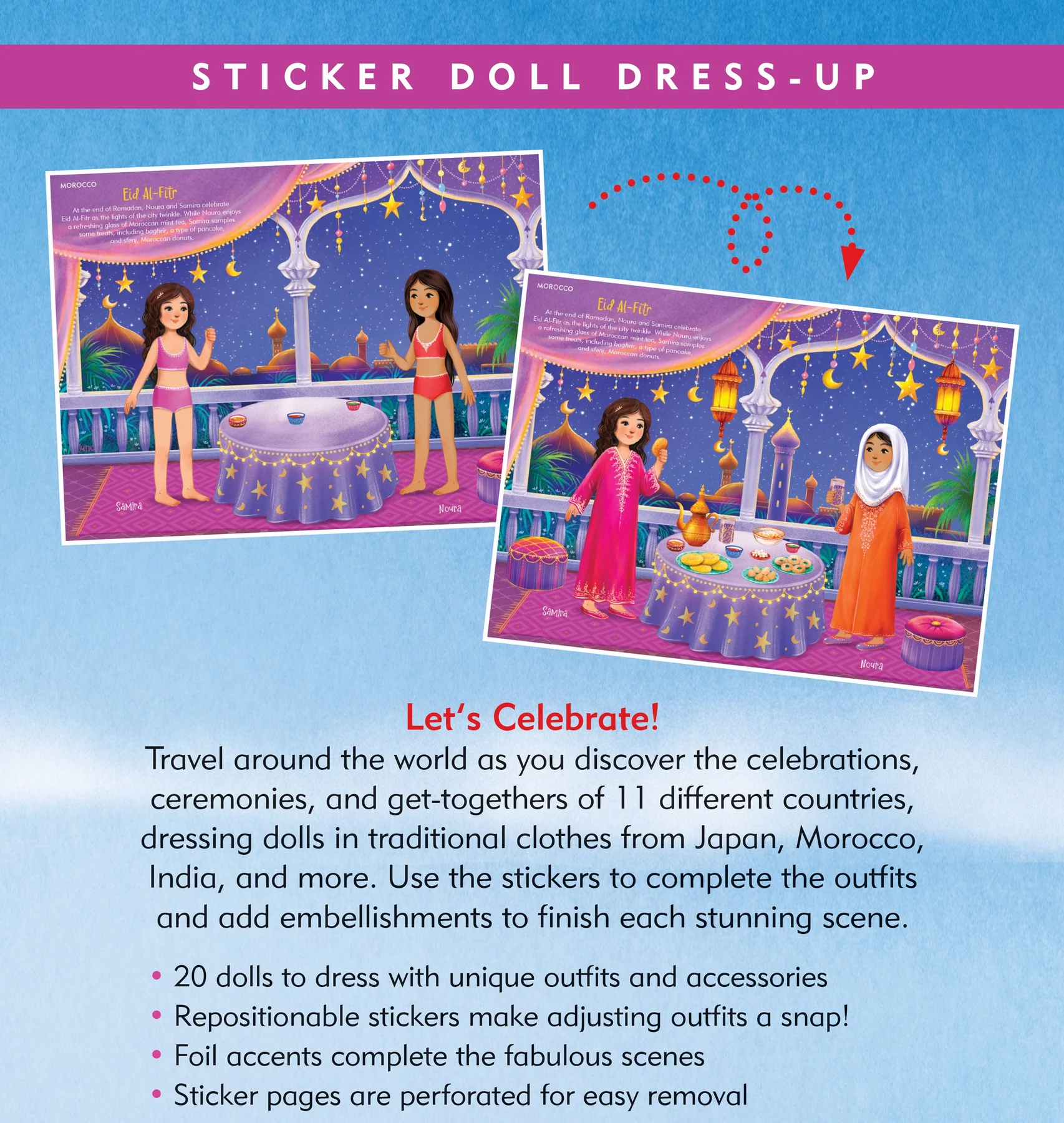 Across the Globe Sticker Doll Dress-Up Book - 2
