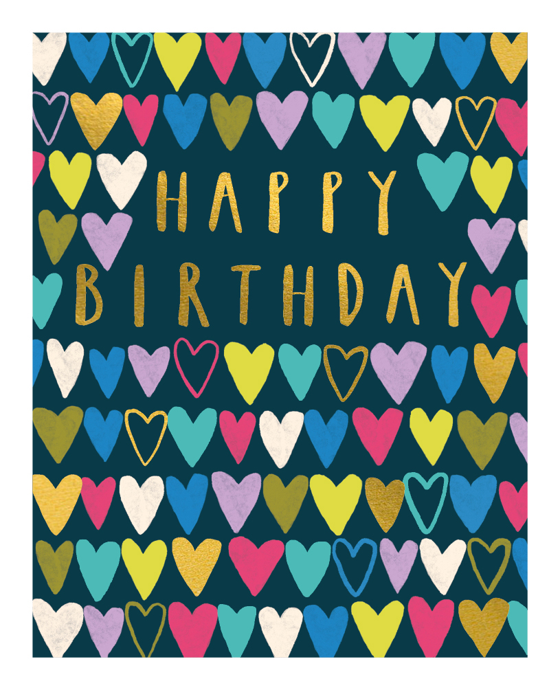 HAPPY BIRTHDAY HEARTS CARD