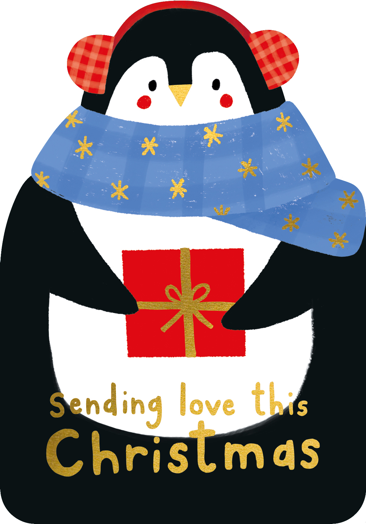 PENGUIN IN SCARF XMAS CUT