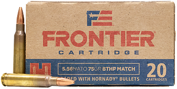Hornady Frontier® Ammunition 5.56 NATO 75 gr BTHP Match™ 20/Box