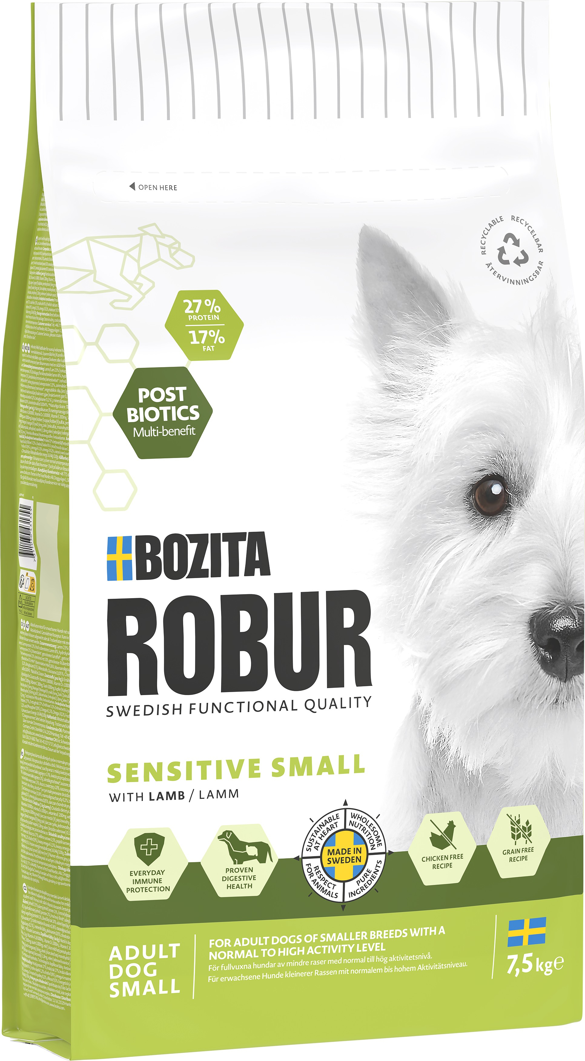 Bozita Robur - Adult Small Breed Sensitive - 7,5kg