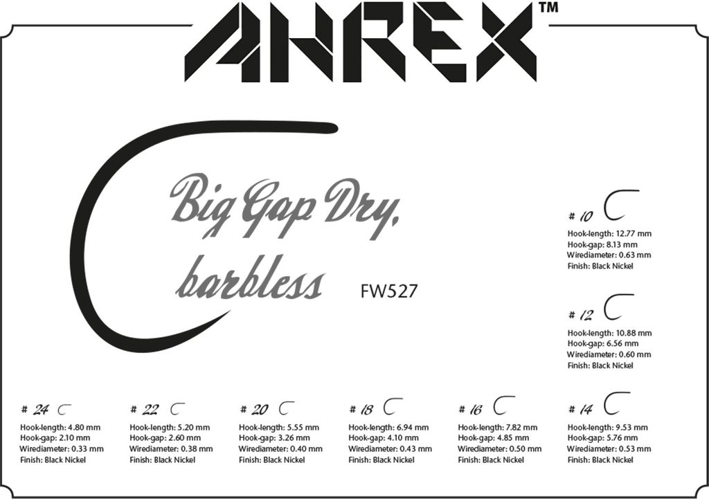 Ahrex FW527 Big Gap Dry (Barbless) - 2