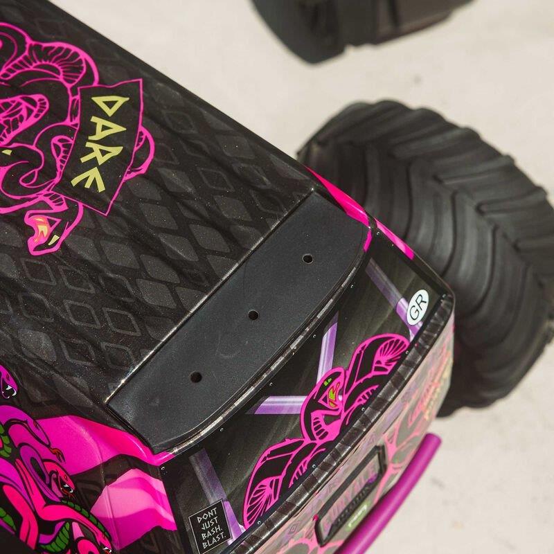 ARRMA 1/10 GORGON 2WD RTR Brushed Monster Truck (Batt & Char Included), Purple - 27