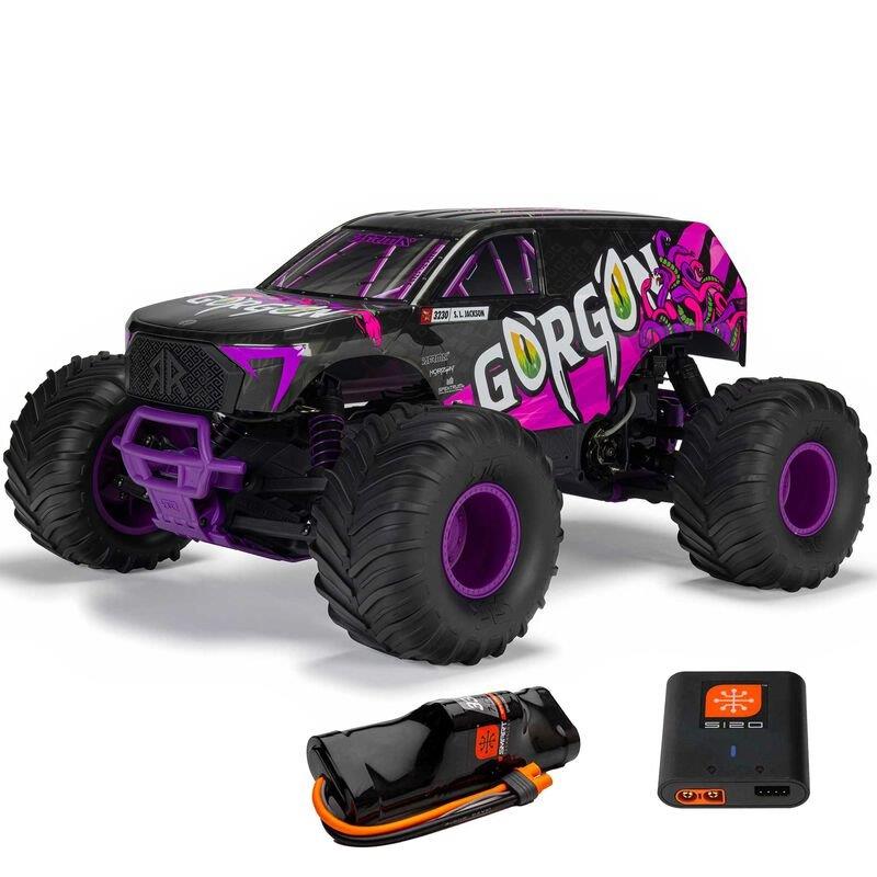 ARRMA 1/10 GORGON 2WD RTR Brushed Monster Truck (Batt & Char Included), Purple - 2