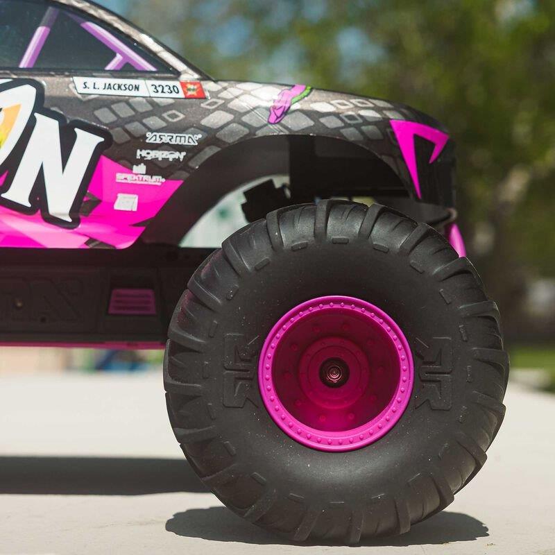 ARRMA 1/10 GORGON 2WD RTR Brushed Monster Truck (Batt & Char Included), Purple - 23