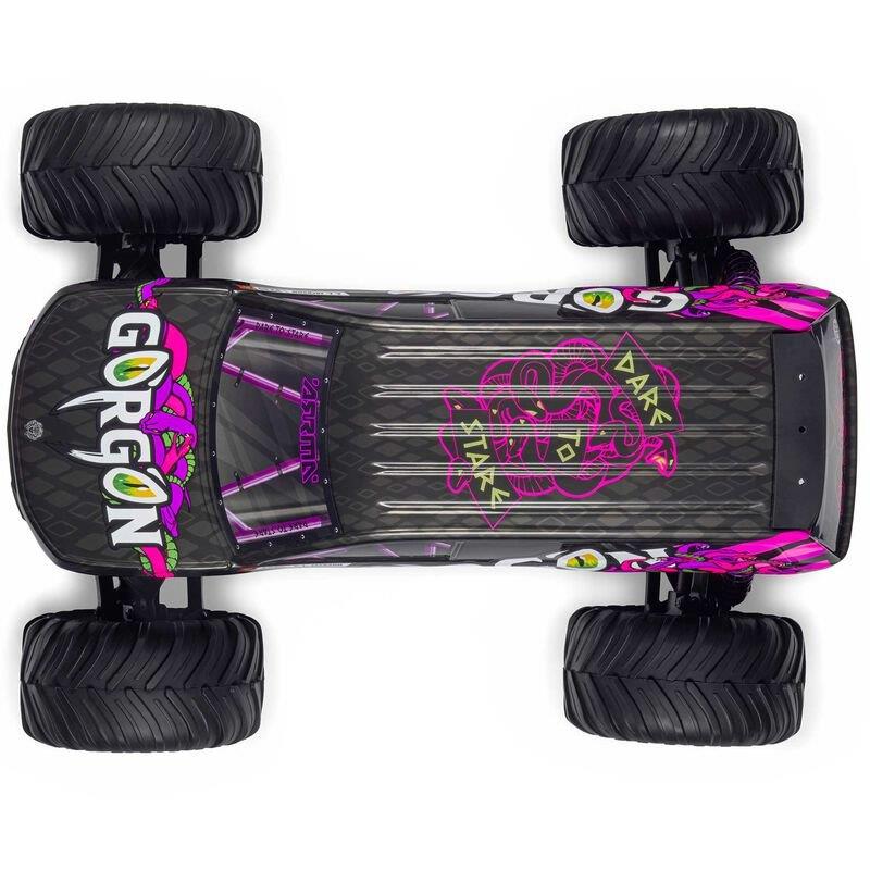 ARRMA 1/10 GORGON 2WD RTR Brushed Monster Truck (Batt & Char Included), Purple - 15