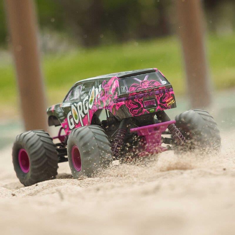 ARRMA 1/10 GORGON 2WD RTR Brushed Monster Truck (Batt & Char Included), Purple - 7
