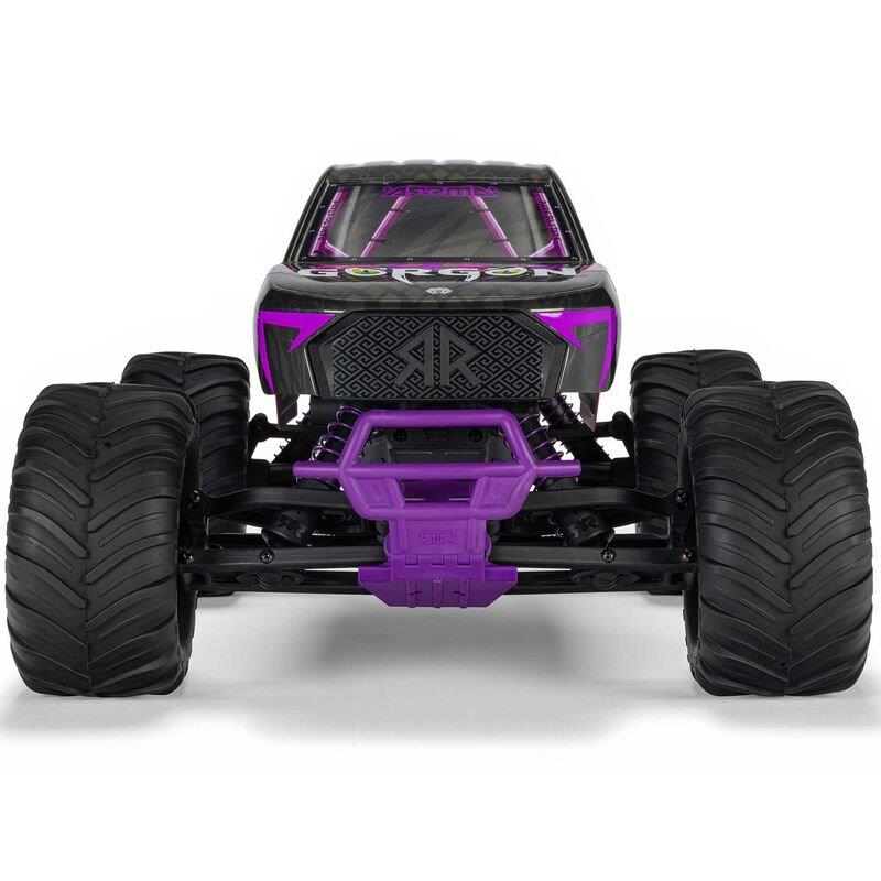 ARRMA 1/10 GORGON 2WD RTR Brushed Monster Truck (Batt & Char Included), Purple - 13