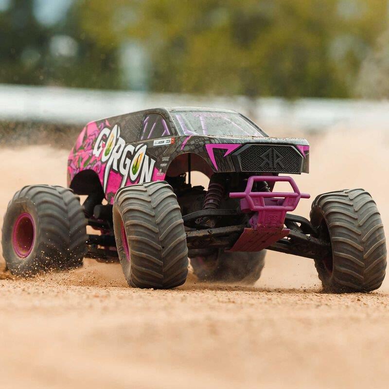 ARRMA 1/10 GORGON 2WD RTR Brushed Monster Truck (Batt & Char Included), Purple