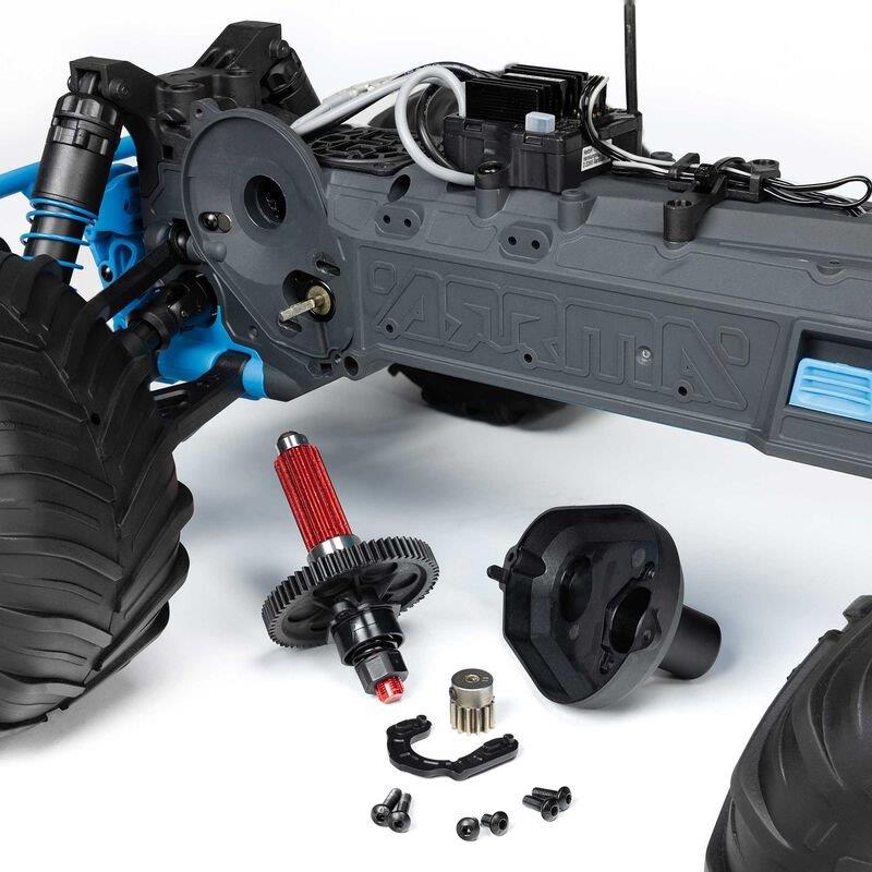 ARRMA 1/10 GORGON 2WD RTR Brushed Monster Truck (Batt & Char Included), Blue - 26
