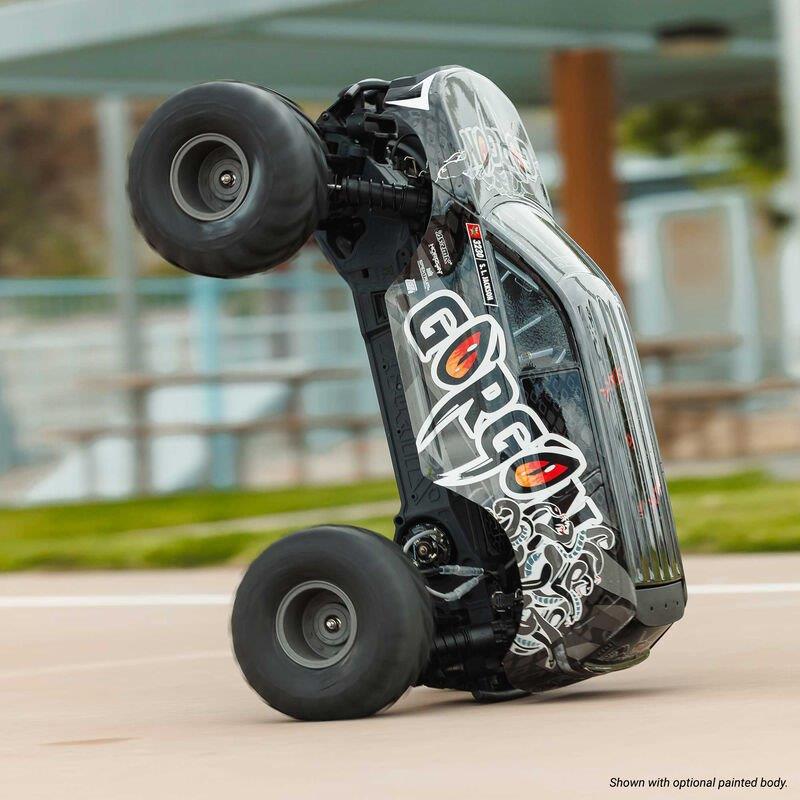 ARRMA 1/10 GORGON 2WD RTA Kit Brushed MonsterTruck (Batt & Char Included), Clear - 5