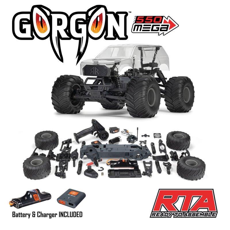 ARRMA 1/10 GORGON 2WD RTA Kit Brushed MonsterTruck (Batt & Char Included), Clear - 21