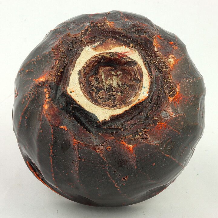 Isak Isaksson (2000s) Unique Chawan Bowl with Brown Glaze 12 cm #50