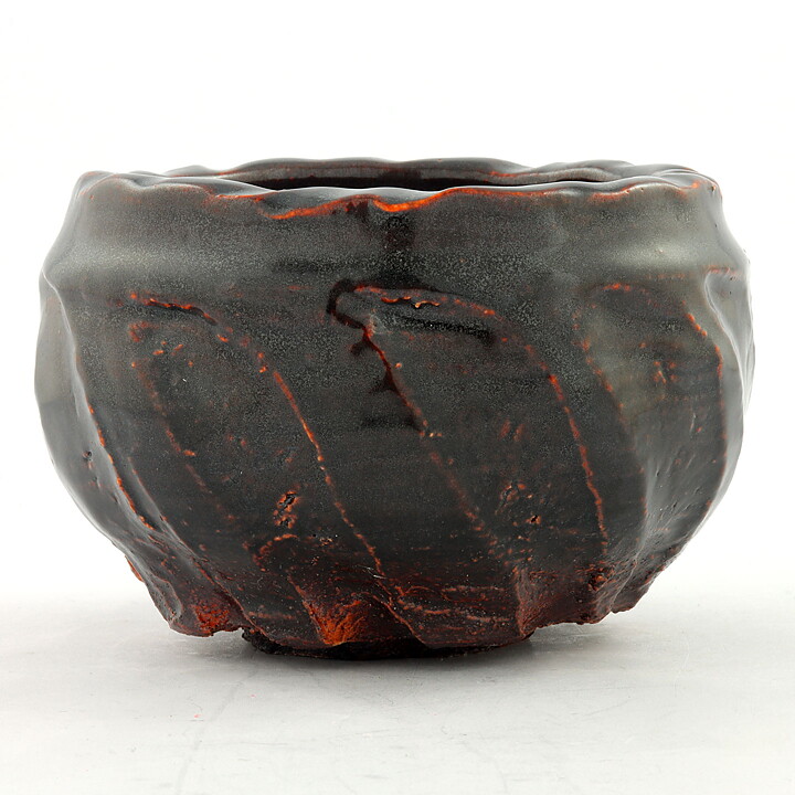 Isak Isaksson (2000s) Unique Chawan Bowl with Brown Glaze 12 cm #50