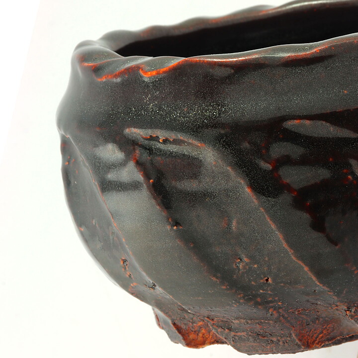 Isak Isaksson (2000s) Unique Chawan Bowl with Brown Glaze 12 cm #50