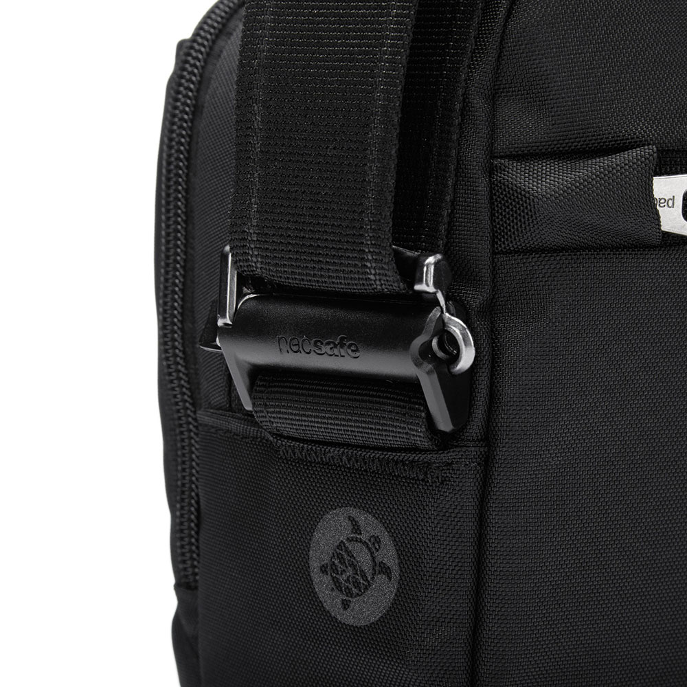 Stöldsäker axelremsväska - PACSAFE V Tour Crossbody Jet Black - 6
