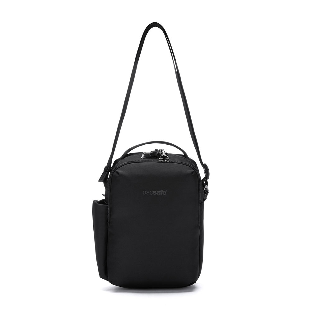 Stöldsäker axelremsväska - PACSAFE V Tour Crossbody Jet Black - 4