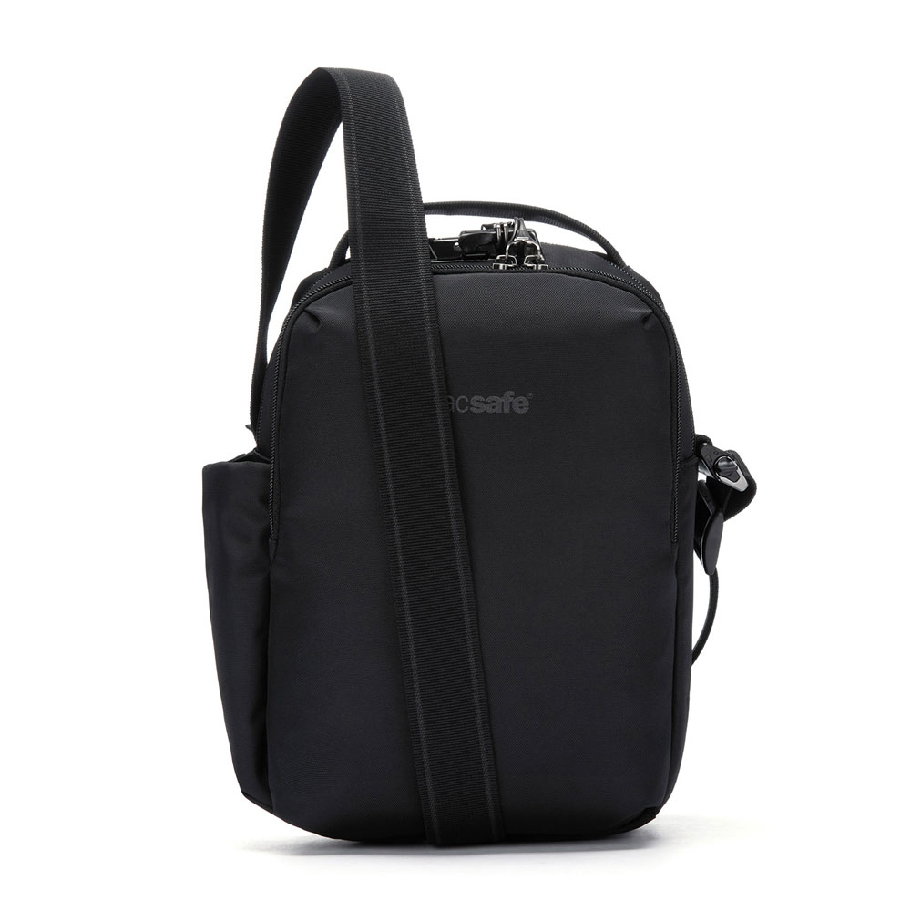 Stöldsäker axelremsväska - PACSAFE V Tour Crossbody Jet Black