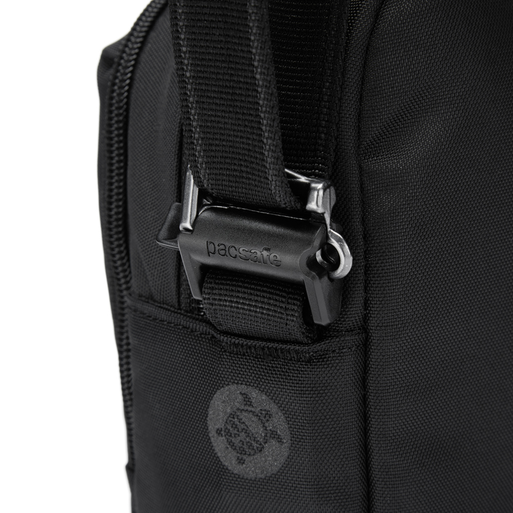 Stöldsäker axelremsväska - PACSAFE V Companion Crossbody Jet Black - 4