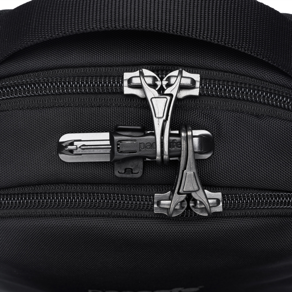 Stöldsäker axelremsväska - PACSAFE V Companion Crossbody Jet Black - 5