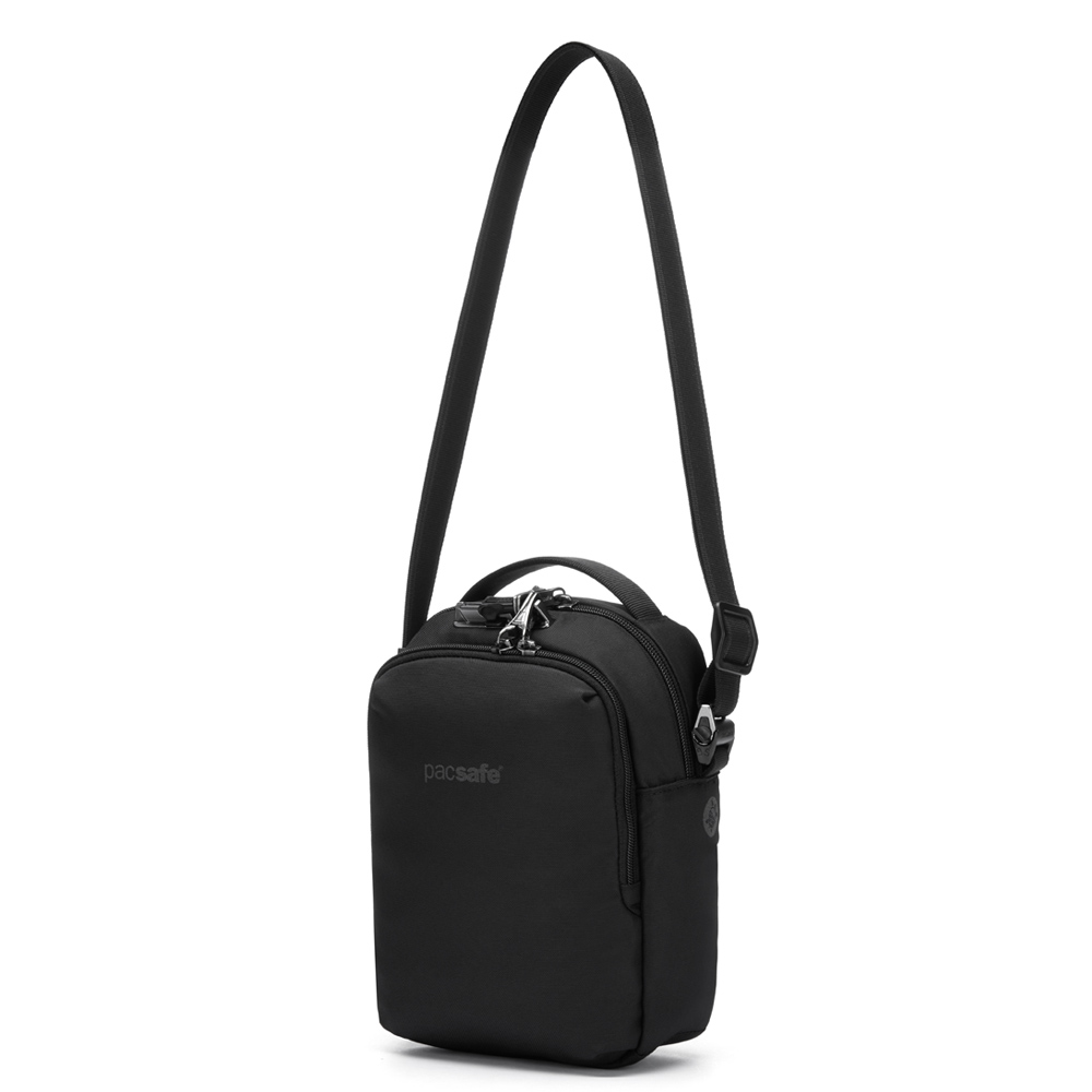 Stöldsäker axelremsväska - PACSAFE V Companion Crossbody Jet Black - 2